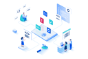 پیش‌نمایش فایل web-development-6430931 از پک متنوع – سبک ایزومتریک