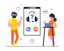 پیش‌نمایش فایل call-center-agent-working-on-solution-6430639 از پک مرکز تماس