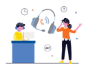 پیش‌نمایش فایل male-call-center-agent-with-female-customer-6430638 از پک مرکز تماس