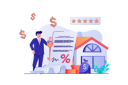 پیش‌نمایش فایل man-realtor-sells-houses-and-helps-to-arrange-mortgage-loan-in-bank-6431019 از پک مجموعه متنوع