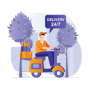 پیش‌نمایش فایل deliveryman-riding-scooter-6991937 از پک تحویل
