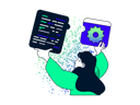 پیش‌نمایش فایل girl-doing-web-development-work-8566351 از پک نرم‌افزار برنامه‌نویسی