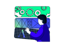 پیش‌نمایش فایل man-working-on-web-wireframe-8566347 از پک نرم‌افزار برنامه‌نویسی