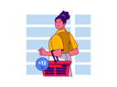 پیش‌نمایش فایل girl-holding-shopping-basket-8566426 از پک خرید