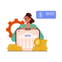 پیش‌نمایش فایل girl-doing-online-transfer-money-8620453 از پک بانکداری موبایل