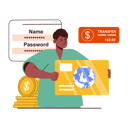 پیش‌نمایش فایل man-transfer-money-online-8620450 از پک بانکداری موبایل