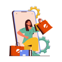 پیش‌نمایش فایل girl-doing-online-shopping-8620455 از پک تجارت موبایل
