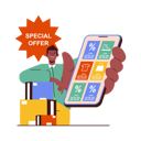 پیش‌نمایش فایل young-boy-getting-shopping-special-offer-8620456 از پک تجارت موبایل