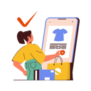پیش‌نمایش فایل young-girl-add-item-to-cart-8620457 از پک تجارت موبایل