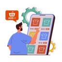 پیش‌نمایش فایل beard-man-add-t-shirt-in-cart-and-doing-online-shopping-8620482 از پک خرید آنلاین
