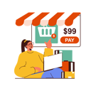 پیش‌نمایش فایل girl-pay-shopping-amount-online-8620483 از پک خرید آنلاین