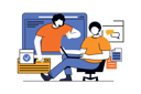 پیش‌نمایش فایل man-calling-to-helpdesk-and-getting-help-and-solving-problem-9957235 از پک تکنولوژی