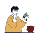 پیش‌نمایش فایل man-saving-money-in-piggy-bank-10004629 از پک امور مالی