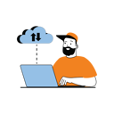 پیش‌نمایش فایل man-working-on-cloud-computing-10190738 از پک رایانش ابری