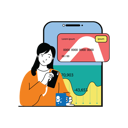 پیش‌نمایش فایل girl-doing-online-payment-through-card-10191020 از پک بانکداری موبایل