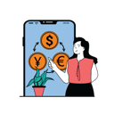 پیش‌نمایش فایل girl-exchanging-money-online-10191012 از پک بانکداری موبایل
