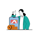 پیش‌نمایش فایل girl-receiving-money-online-10191007 از پک بانکداری موبایل