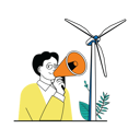 پیش‌نمایش فایل man-spreading-awareness-about-wind-energy-10190942 از پک انرژی سبز