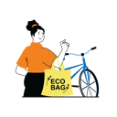 پیش‌نمایش فایل girl-holding-eco-bag-with-bicycle-10234412 از پک زباله صفر