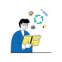پیش‌نمایش فایل man-reading-about-recycle-skill-10234405 از پک زباله صفر
