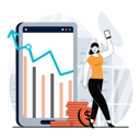 پیش‌نمایش فایل woman-trading-via-mobile-app-10256142 از پک بورس