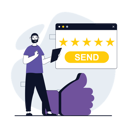 پیش‌نمایش فایل boy-sending-customer-review-10256002 از پک بازخورد مشتریان