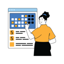 پیش‌نمایش فایل woman-making-business-schedule-10584014 از پک فعالیت تجاری
