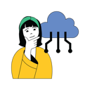 پیش‌نمایش فایل girl-thinking-about-cloud-connection-10584293 از پک فعالیت تجاری