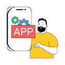 پیش‌نمایش فایل guy-showing-smartphone-app-setting-10584300 از پک فعالیت تجاری
