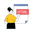 پیش‌نمایش فایل lady-showing-html-webpage-10584309 از پک فعالیت تجاری