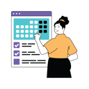 پیش‌نمایش فایل lady-checking-slot-on-website-10584204 از پک فعالیت تجاری