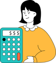 پیش‌نمایش فایل girl-is-calculating-finances-on-calculator-11186533 از پک تجارت موبایل