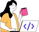 پیش‌نمایش فایل female-developer-holding-coffee-cup-while-doing-conding-11193223 از پک برنامه‌نویسی