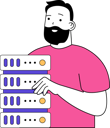 پیش‌نمایش فایل man-with-server-11193216 از پک برنامه‌نویسی