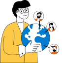 پیش‌نمایش فایل businessman-connects-employees-globally-11186103 از پک شبکه اجتماعی