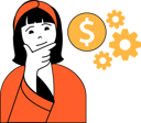 پیش‌نمایش فایل girl-thinking-about-financial-management-11192458 از پک کسب و کار و امور مالی