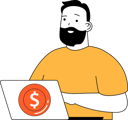 پیش‌نمایش فایل man-working-on-online-money-11192469 از پک کسب و کار و امور مالی
