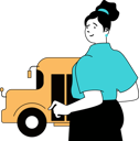 پیش‌نمایش فایل girl-going-to-school-by-school-bus-11191912 از پک مدرسه و یادگیری