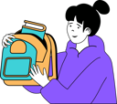 پیش‌نمایش فایل girl-with-school-bag-11191897 از پک مدرسه و یادگیری