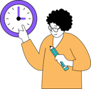 پیش‌نمایش فایل woman-showing-study-time-11191903 از پک مدرسه و یادگیری
