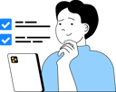 پیش‌نمایش فایل man-checking-online-checklist-11192284 از پک مدیریت زمان