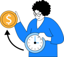 پیش‌نمایش فایل woman-showing-investment-time-11192269 از پک مدیریت زمان
