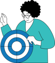 پیش‌نمایش فایل businesswoman-showing-business-target-11192233 از پک کار تیمی