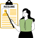 پیش‌نمایش فایل girl-pointing-resume-11191770 از پک استخدام