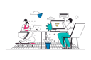 پیش‌نمایش فایل freelancers-working-on-laptop-11878263 از پک متفرقه