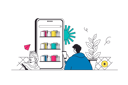 پیش‌نمایش فایل man-reading-book-on-online-app-11878276 از پک متفرقه