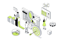 پیش‌نمایش فایل company-employees-doing-data-analysis-12141700 از پک ایزومتریک