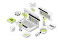 پیش‌نمایش فایل guys-working-on-website-development-12141698 از پک ایزومتریک