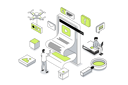 پیش‌نمایش فایل people-using-smartphones-to-reading-mobile-news-12141704 از پک ایزومتریک