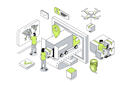 پیش‌نمایش فایل people-working-at-logistic-warehouse-12141719 از پک ایزومتریک